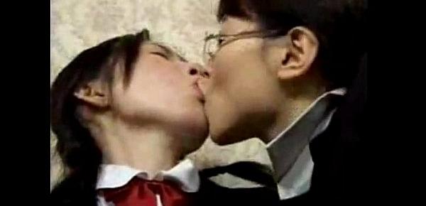  Asian Lesbian Wild Tongue Kiss